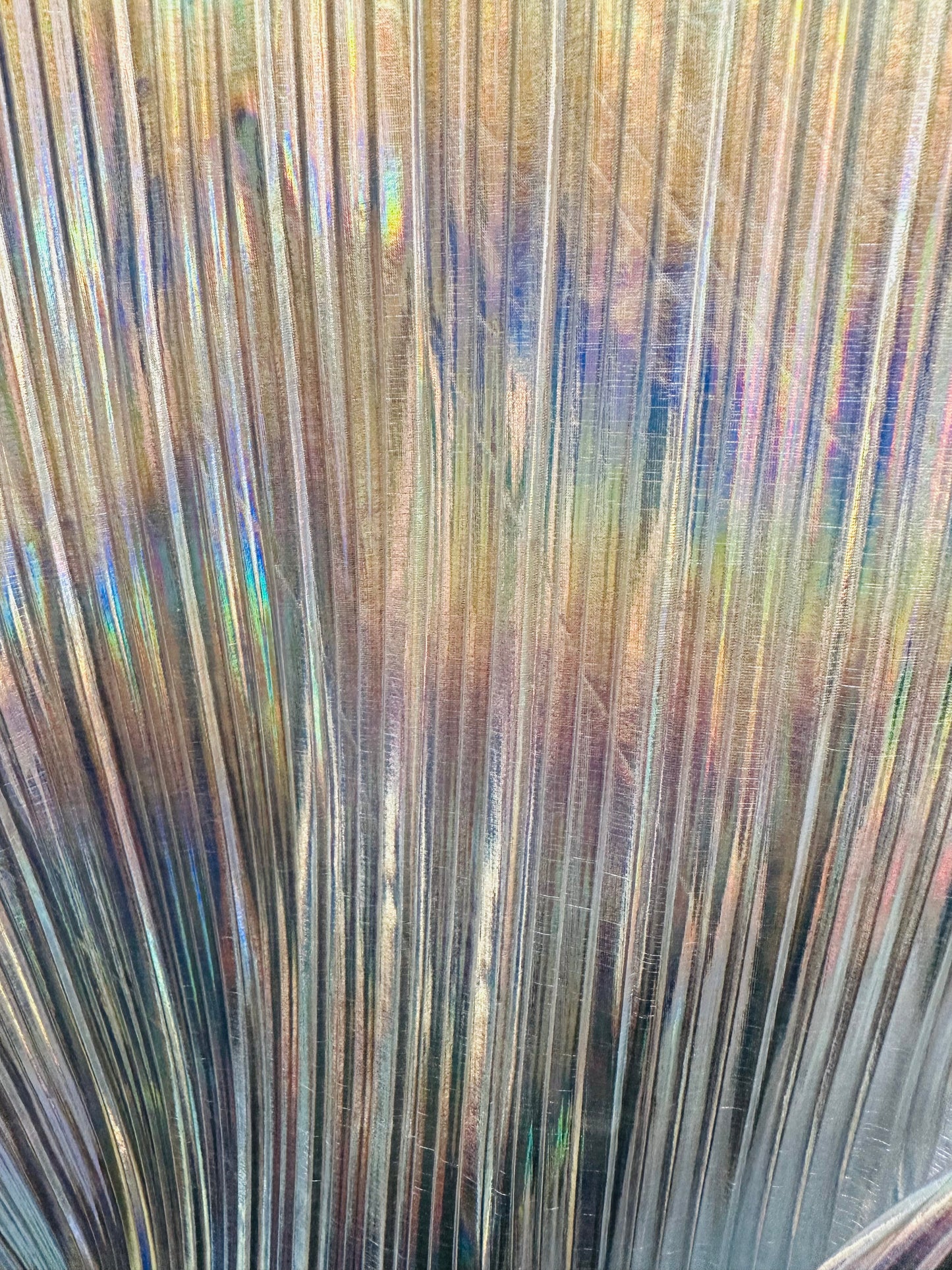 Deluxe Pleated Iridescent all over foil 2-way stretch High quality fabrics by AlexLAFabrics