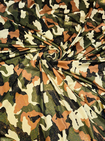 Luxury camouflage design nylon spandex with foggy foil high quality fabrics by AlexLAFabrics