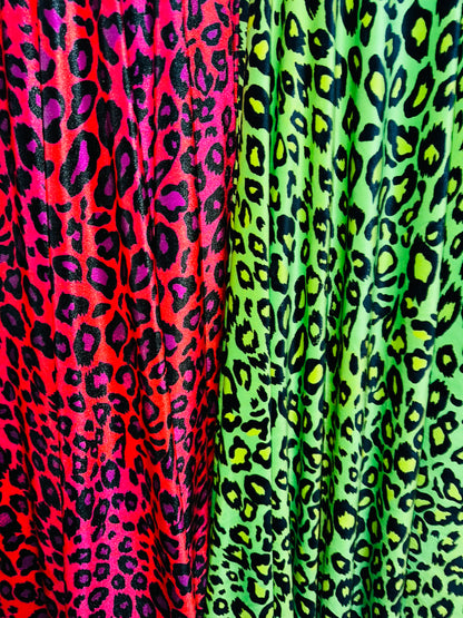 Wildcat Leopard design print on great quality of stretch velvet 4-way stretch 58/60”