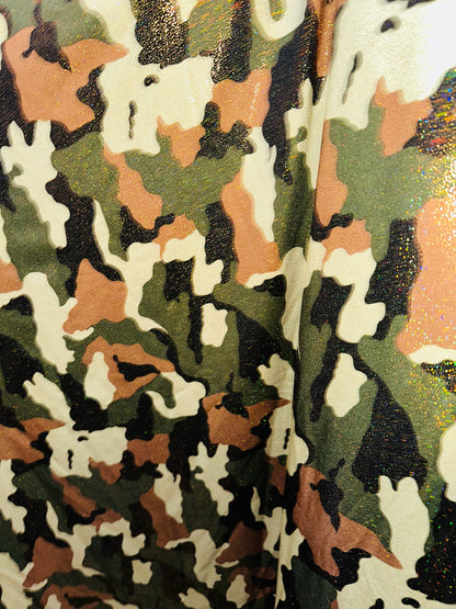 Luxury camouflage design nylon spandex with foggy foil high quality fabrics by AlexLAFabrics