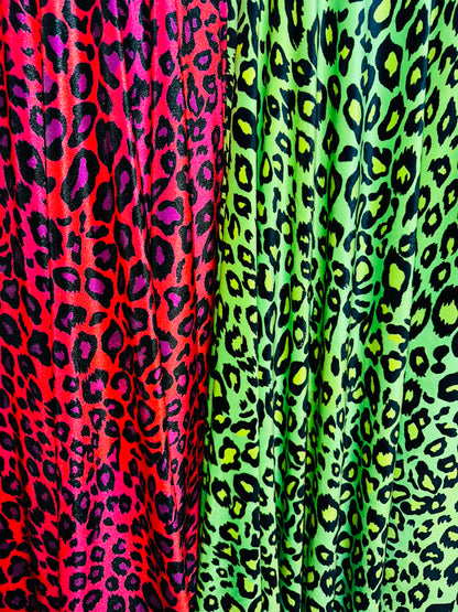 Wildcat Leopard design print on great quality of stretch velvet 4-way stretch 58/60”