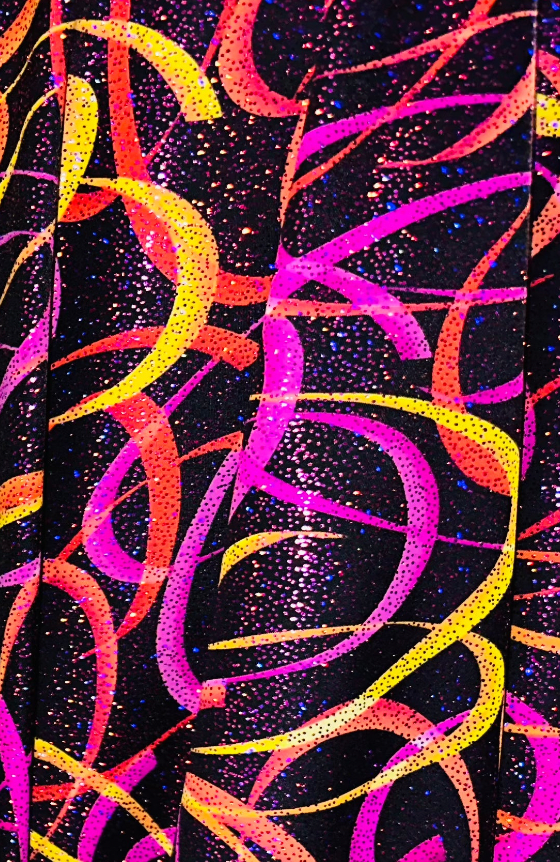 Deluxe Confetti design hologram metallic nylon spandex 4-way stretch