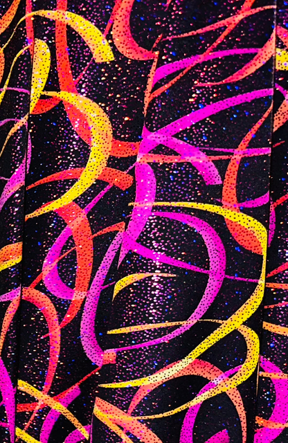 Deluxe Confetti design hologram metallic nylon spandex 4-way stretch