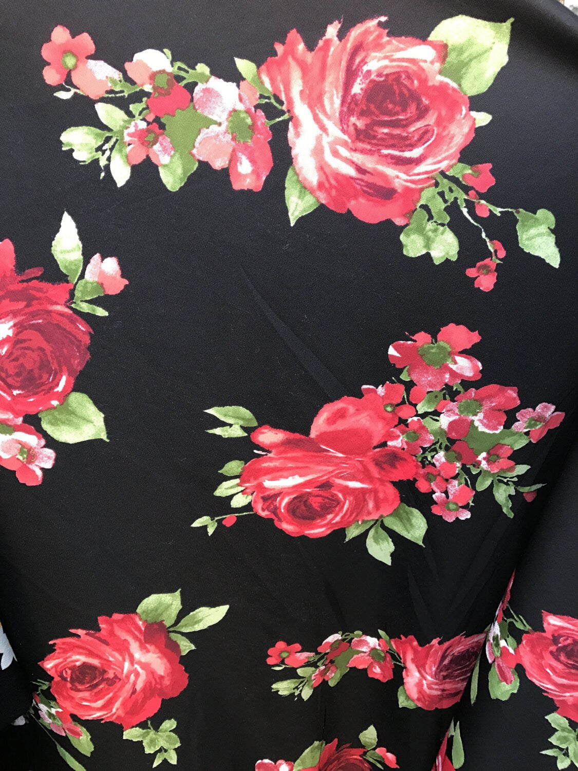 RED ROSE design on stretch techno fabric 2way stretch 58/60" 100% Polyester Sold by the yd. Ships worldwide from Los Angeles CA