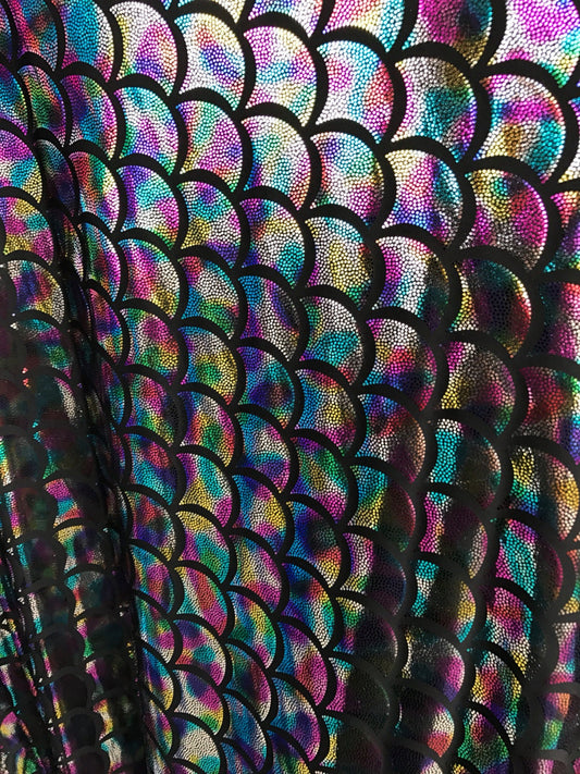 Mermaid spandex jumbo size fish scales 60" 4 way strech.