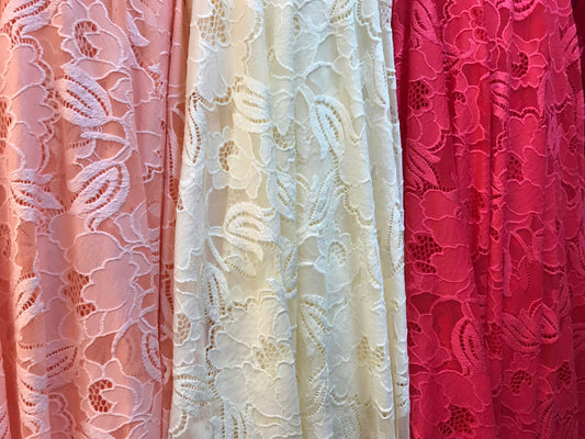 VICTORIA stretch lace 4way stretch 58/60" Sold by the YD. Ships worldwide from Los Angeles California USA.