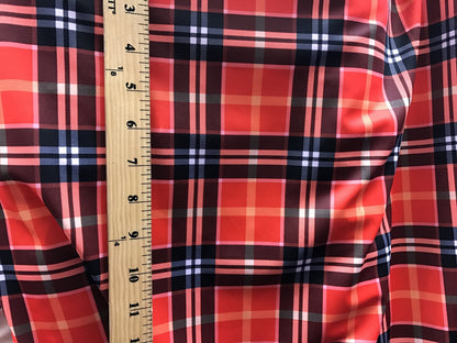 Plaid design print on nylon spandex 4way Stretch 58/60" sold by the yd. Ships worldwide from Los Angeles California United States.