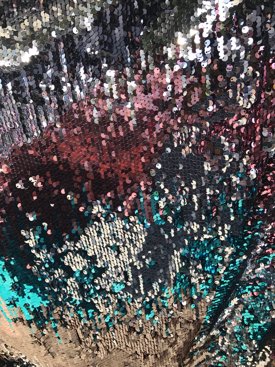 Multicolor sequins on spandex base 2tone sequins 58/60" Sold by the yd. Ships worldwide from Los Angeles California USA