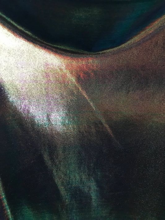 NEW iridescent foggy foil all over metallic Mistik nylon spandex 4way Stretch 58/60" Sold by the yd. Ships worldwide from Los Angeles CA