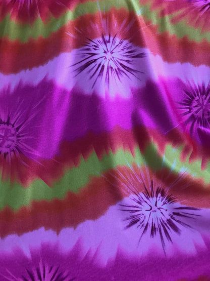 Tie dye design nylon spandex 4way Stretch multicolor 58/60" Sold by the YD. Ships worldwide from Los Angeles California USA