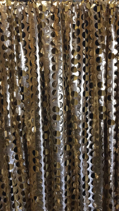 Lacer cut foil single spandex 4way Stretch metallic all over foil 58/60" Sold by the YD. Ships worldwide from Los Angeles California USA