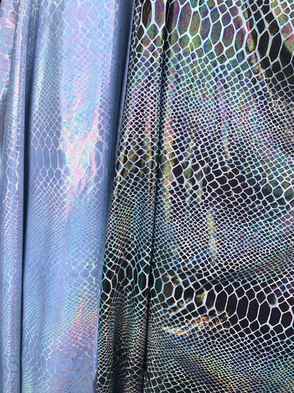 NEW Dragon design Hologram foil on nylon spandex 4way stretch 58/60" Sold by the YD. Ships worldwide from Los Angeles California USA