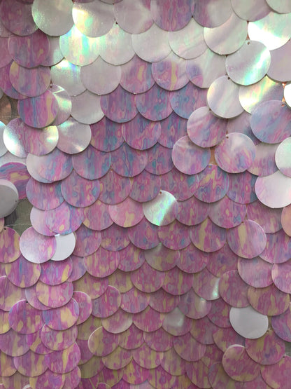 New jumbo size pailllete sequins on stretch mesh base 58/60" Sold by the YD. Ships worldwide from Los Angeles California USA