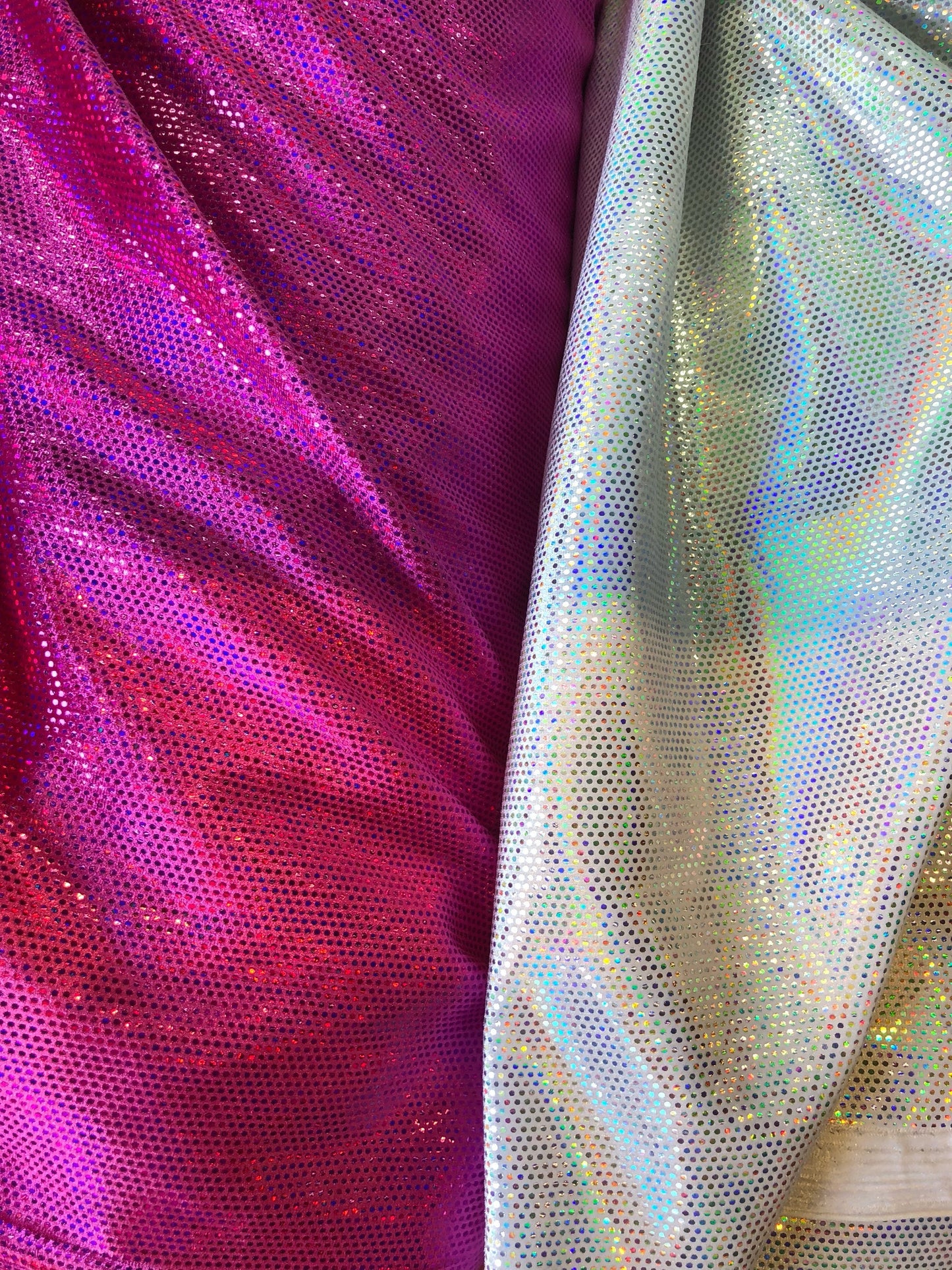 New heavy stretch velvet with iridescent foil dots 4way stretch 58/60" Sold by the YD. ships worldwide from Los Angeles California USA