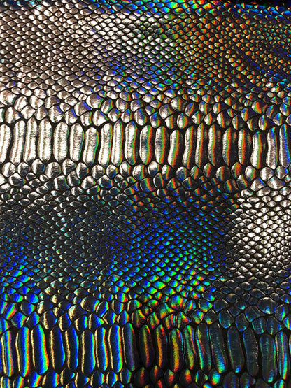 NEW iridescent foil cobra design nylon spandex 4way stretch 58/60" Sold by the YD. Ships worldwide from Los Angeles California USA