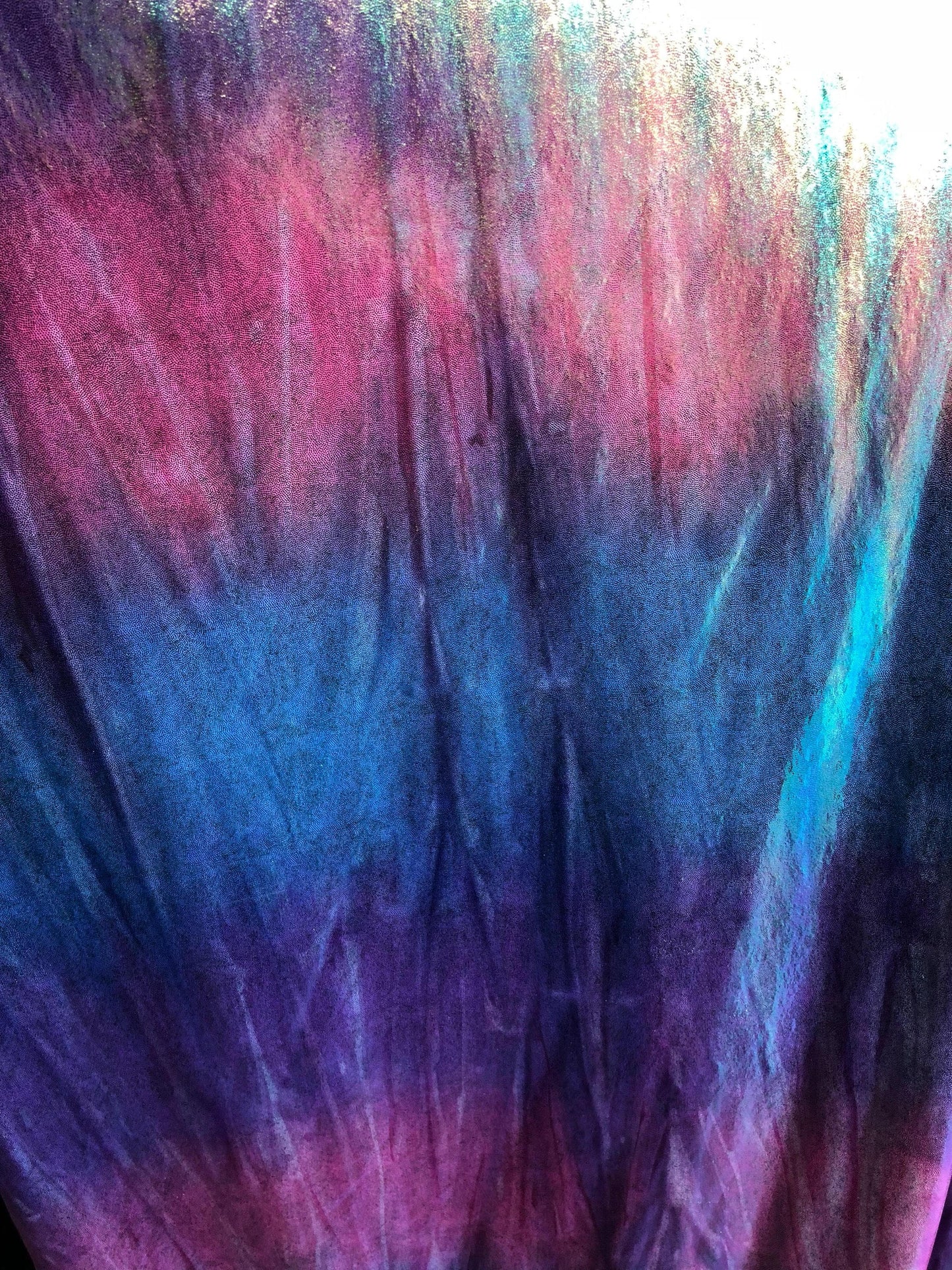 New ombré foggy foil on nylon spandex 4way stretch 58/60" Sold by the YD. Ships worldwide from los angles California USA