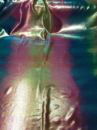 Tie dye metallic foggy foil nylon spandex 4way stretch 58/60" Sold by the YD. Ships worldwide from Los Angeles California USA