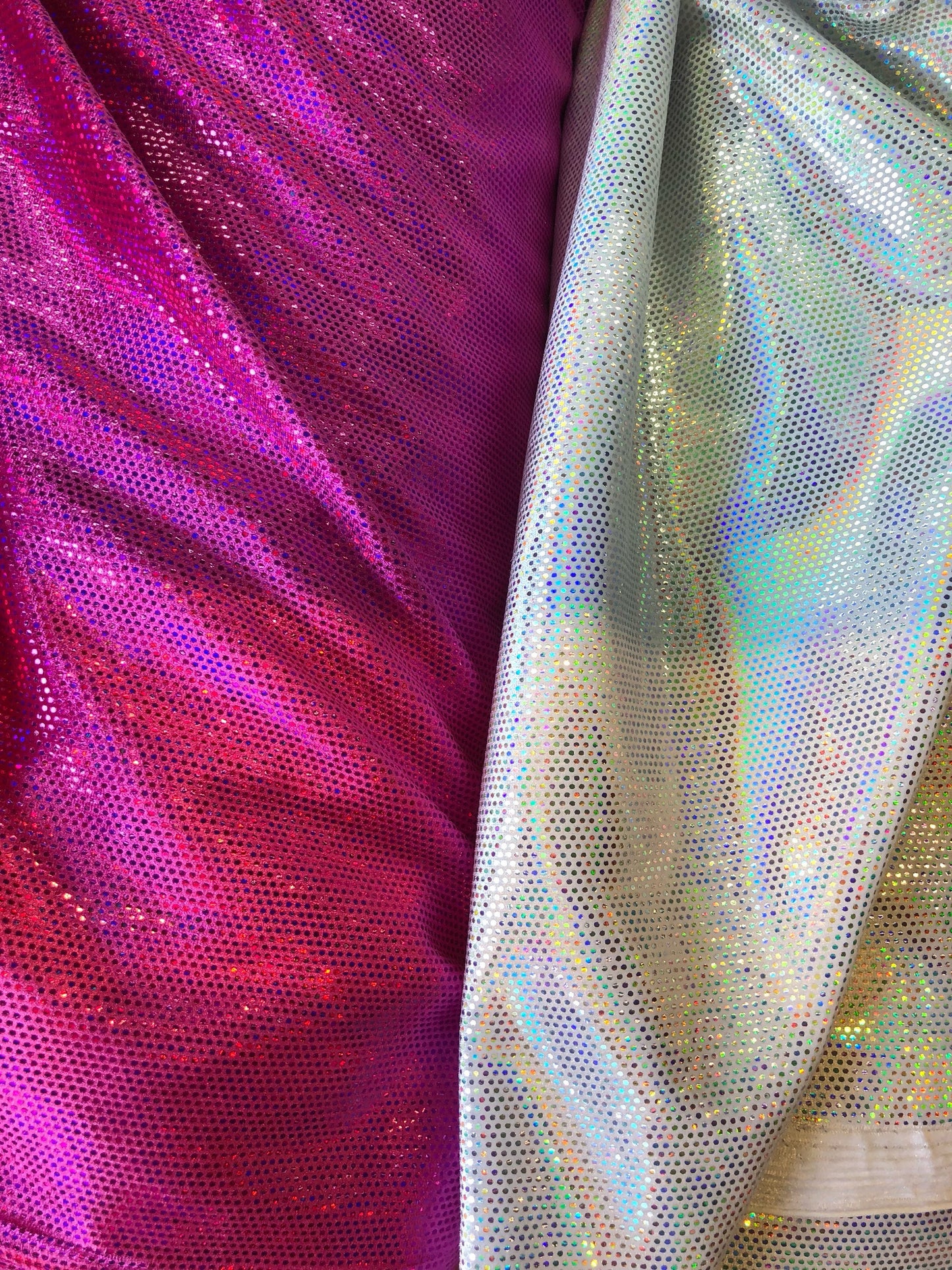 New heavy stretch velvet with iridescent foil dots 4way stretch 58/60" Sold by the YD. ships worldwide from Los Angeles California USA