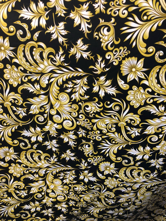 New print heavy nylon spandex Victorian design 4way Stretch 58/60" Sold by the YD. Ships worldwide from Los Angeles California USA.