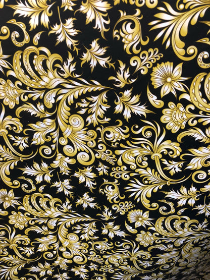 New print heavy nylon spandex Victorian design 4way Stretch 58/60" Sold by the YD. Ships worldwide from Los Angeles California USA.