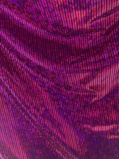 New nylon spandex hologram metallic square design 4way Stretch 58/60" Sold by the YD. Ships worldwide from Los Angeles California USA