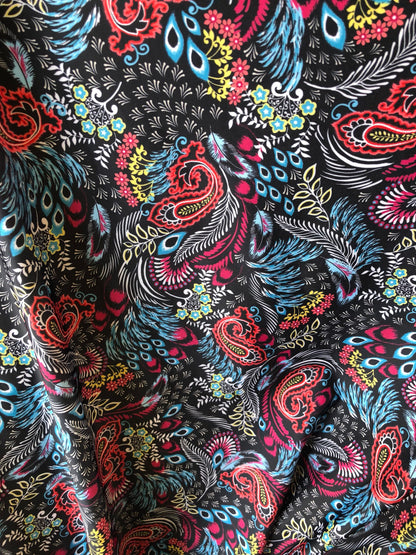 New nylon spandex paisley design print 4 way stretch 58/60" Sold by the YD. Ships worldwide from Los Angeles California USA