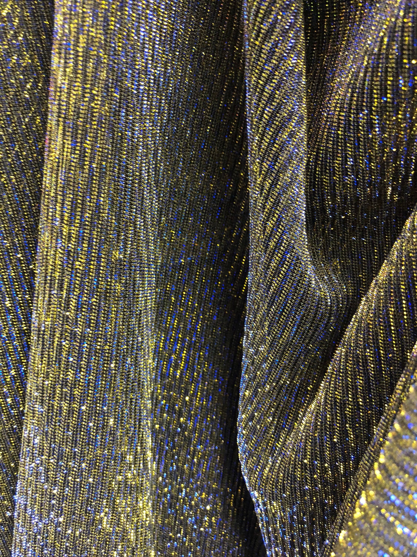 New metallic mesh gold/royal 4way stretch 58/60" Sold by the YD. Ships worldwide from Los Ángeles California USA.