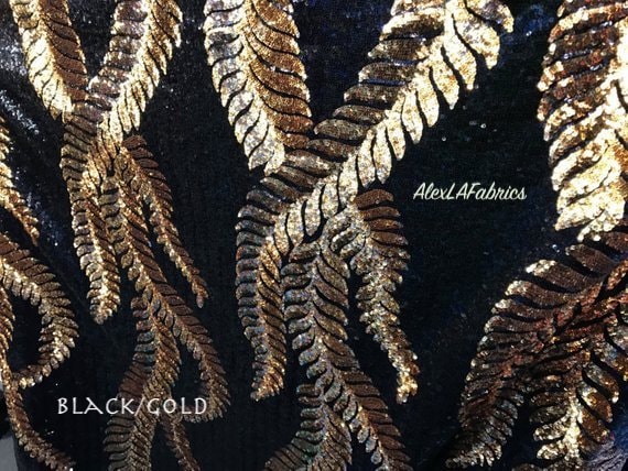 Long leaf glitz sequins two tone  on mesh base 58/60" Sold by the yd Ships worldwide from Los Angeles CA USA