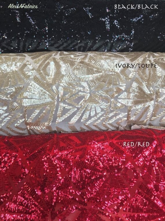 Three Dimensional16 glitz sequins on spandex mesh base 58/60"