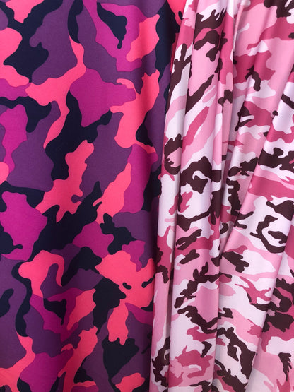 Heavy print nylon spandex camouflage design 4way stretch 58/60" Sold by the YD. Ships worldwide from Los Angeles California USA.