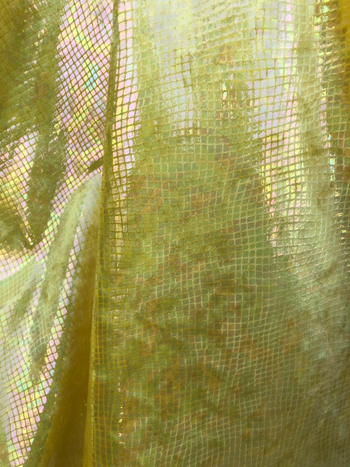 Skin snake iridescent clear diamond foil on heavy stretch vekvet 4way stretch 58/60" Sold by the YD. Ships worldwide from Los Angeles CA USA