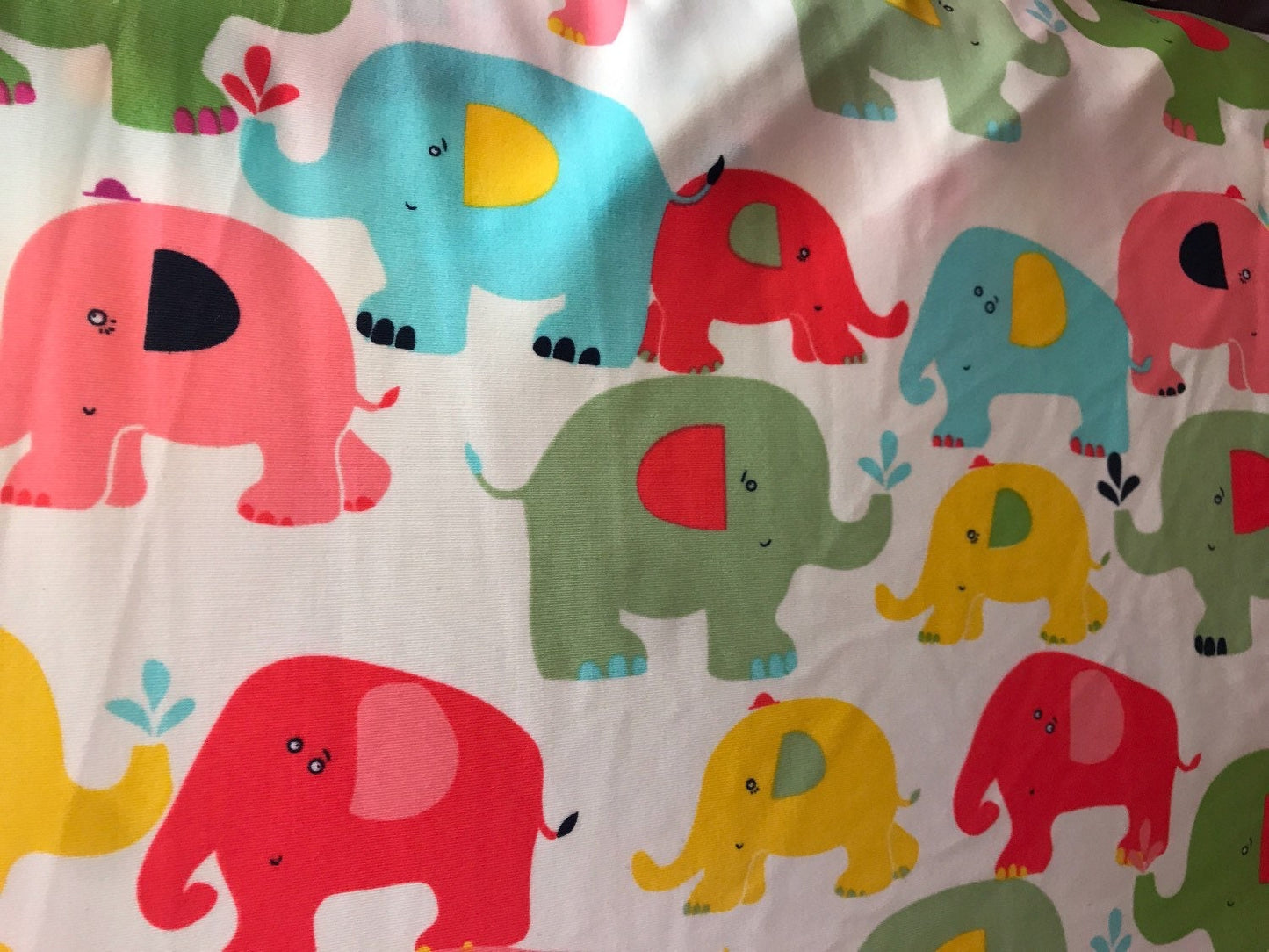 New nylon spandex elephant design 4-way stretch multi color 58/60" Sold by the YD. Ships worldwide from Los Angeles California USA