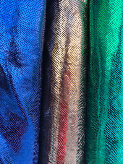 NEW Dragon scales clear foil on heavy stretch velvet 420gsm 4way stretch 58/60" Sold by the YD. Ships worldwide from Los Angeles CA.