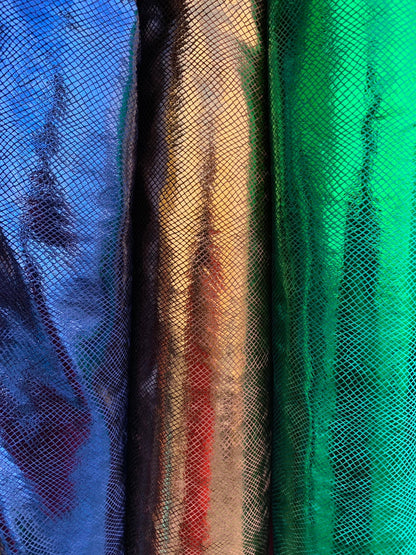 NEW Dragon scales clear foil on heavy stretch velvet 420gsm 4way stretch 58/60" Sold by the YD. Ships worldwide from Los Angeles CA.