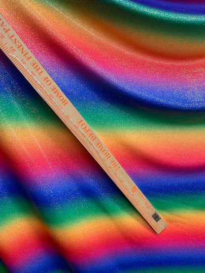 Rainbow design print with foil and without foil heavy nylon spandex 4way stretch 58/60" Sold by the YD. Ships worldwide from Los Angeles CA.