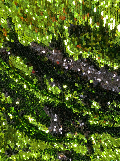 New mermaid sequins reversible 2tone sequins black/green shining sequins on spandex base 2way stretch 58/60" Sold by the YD. Ships worldwide