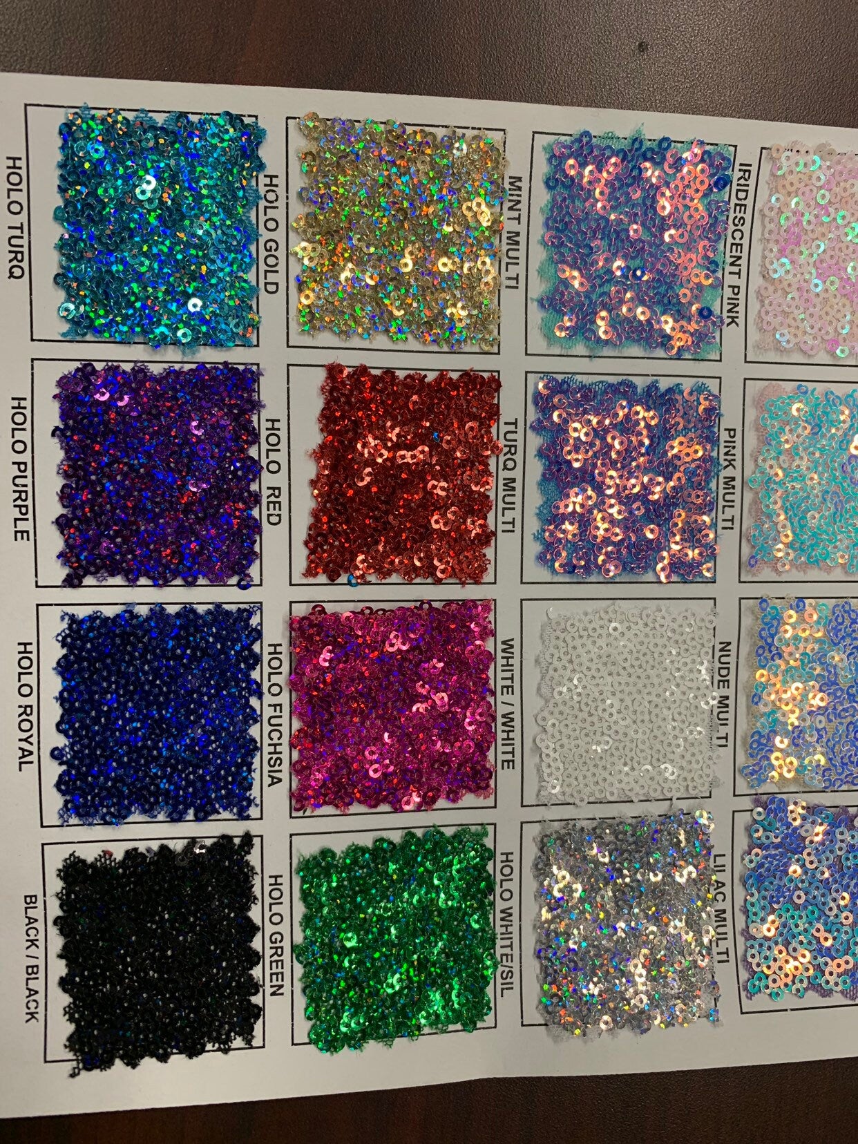 New Disney sequins cosmic iridescent mini glitz sequins embroidered on stretch power mesh 4-Way 55/56" Sold by the YD. Ships worldwide