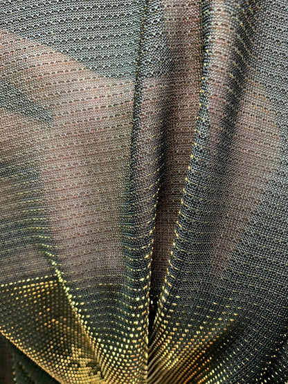 New metallic texture mesh two tone metallic 4way stretch 58/60" Sold by the YD. Ships worldwide from Los Angeles California USA.