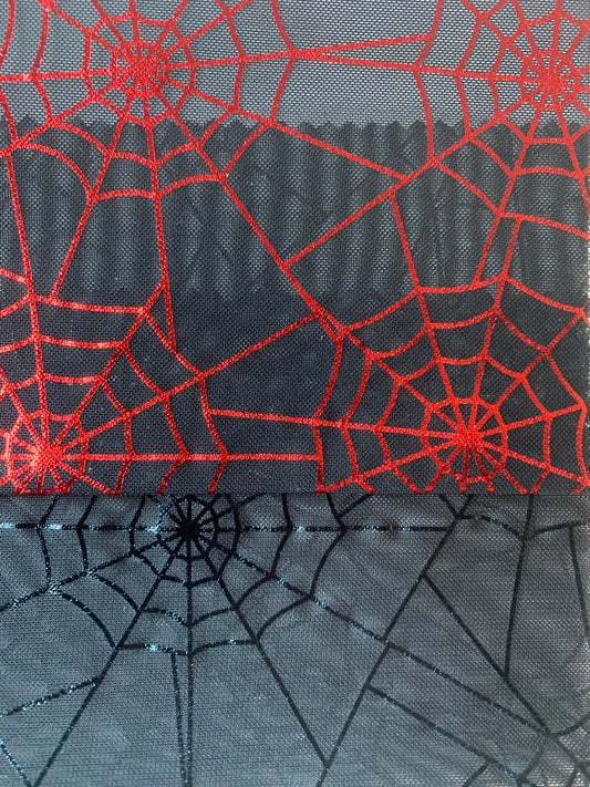 Spiderweb Design metallic Nylon Spandex Mesh With Foil 4-way stretch 58/60" Sold by the YD. Ships worldwide from Los Angeles California USA.