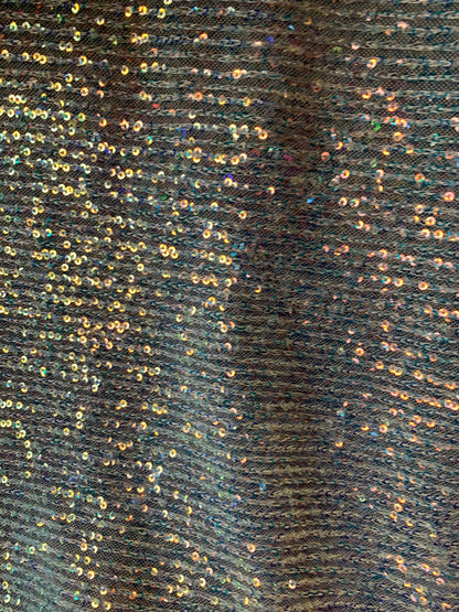 New Rose gold mini glitz Iridescent sequins on crinkle stretch mesh 2-way 58/60” Sold by the YD. Ships worldwide from Los Angeles California