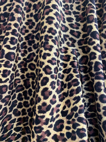 New Leopard Design Print On Heavy Velvet Spandex 4-Way 58/60" Sold By The YD. Ships Worldwide From Los Angeles California USA.