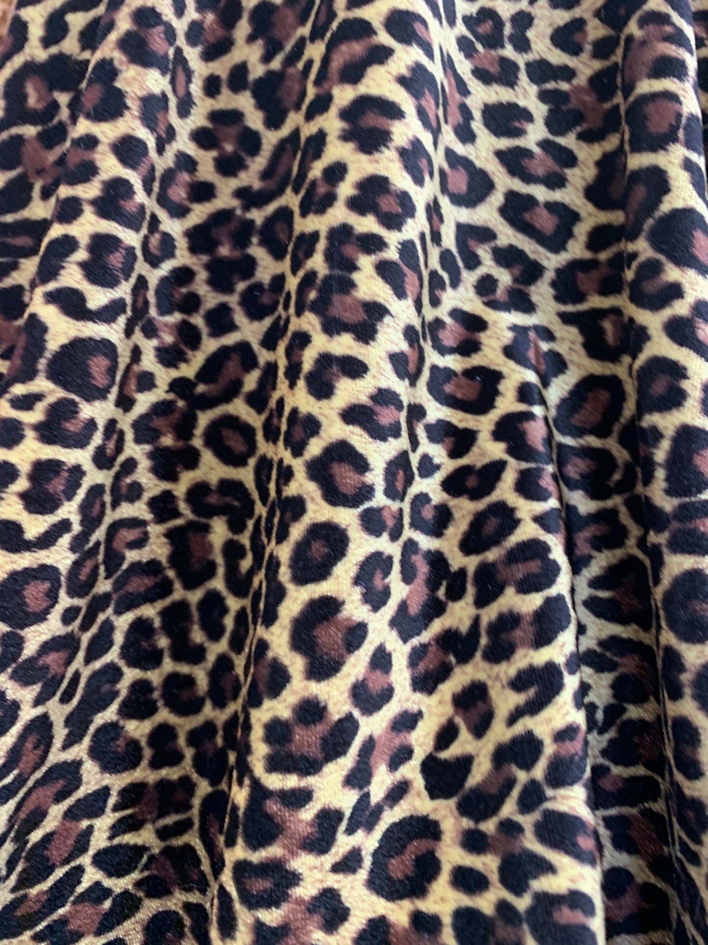 New Leopard Design Print On Heavy Velvet Spandex 4-Way 58/60" Sold By The YD. Ships Worldwide From Los Angeles California USA.