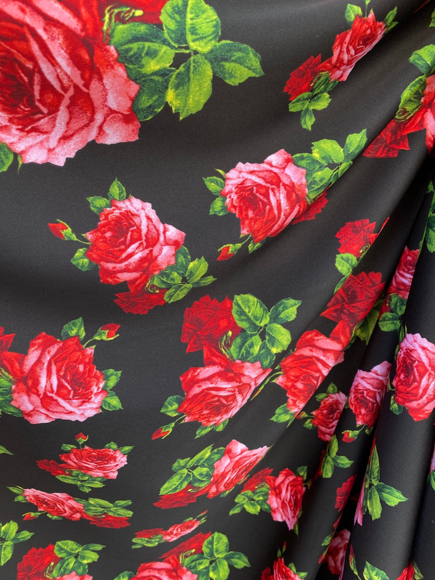 New techno flower design print on poly spandex 2-way stretch 58/60” Sold by the YD. Ships worldwide from Los Angeles California USA.