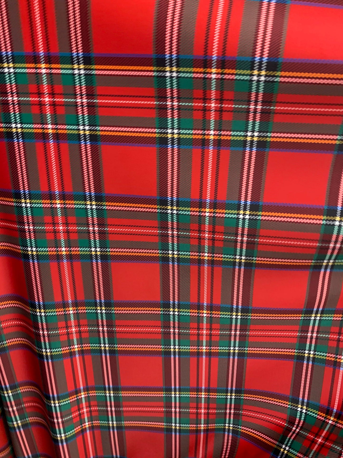 New Christmas Red Plaid Design Print On Heavy Nylon spandex 4-Way 58/60” Sold By The YD. Ships Worldwide From Los Angeles California USA.