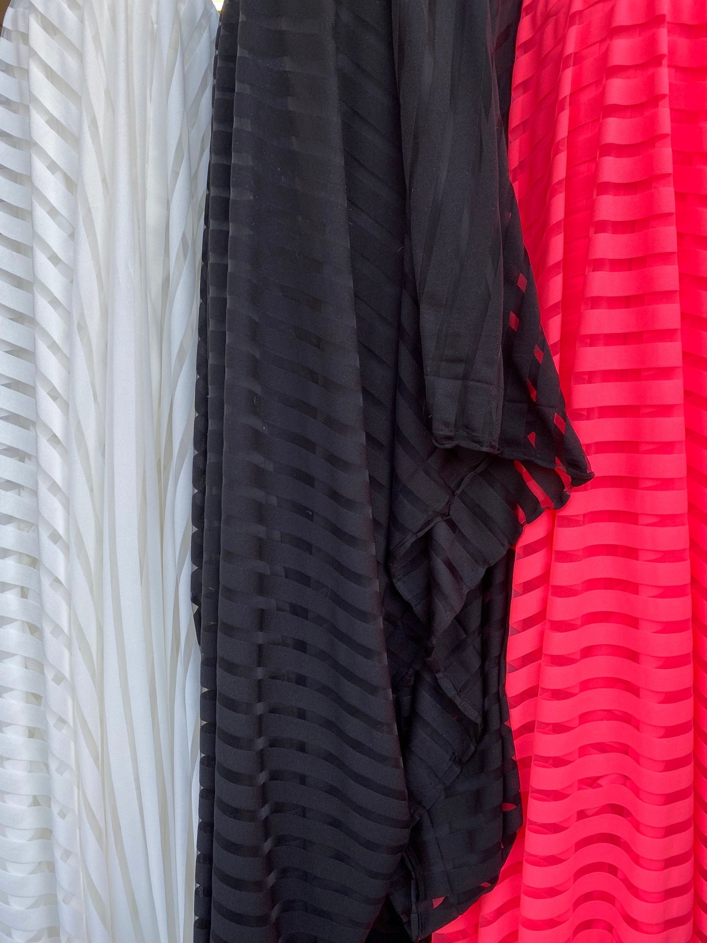 New stripe poly mesh 2-way Stretch 58/60” Sold by the YD. Ships worldwide from Los Angeles California USA.