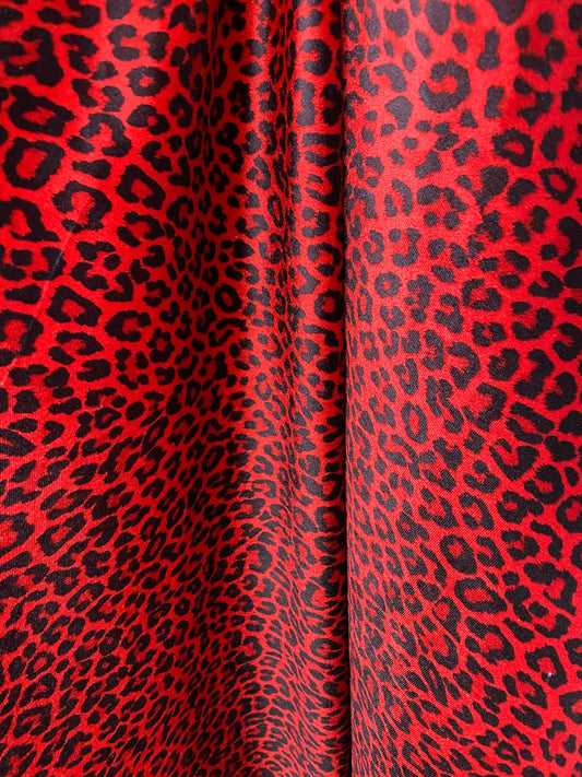 New Exotic leopard design heavy stretch velvet 4-way stretch 58/60” Sold by the YD. Ships worldwide from Los Angeles California USA.