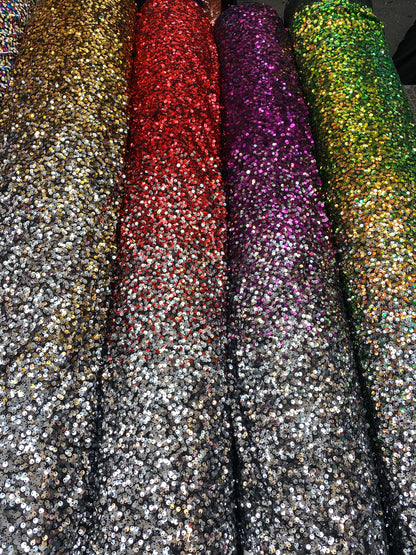 New Ombré hologram sequins on stretch mesh 2-way 2-tone  55/57” Sold by the YD. Ships worldwide from Los Angeles California USA.