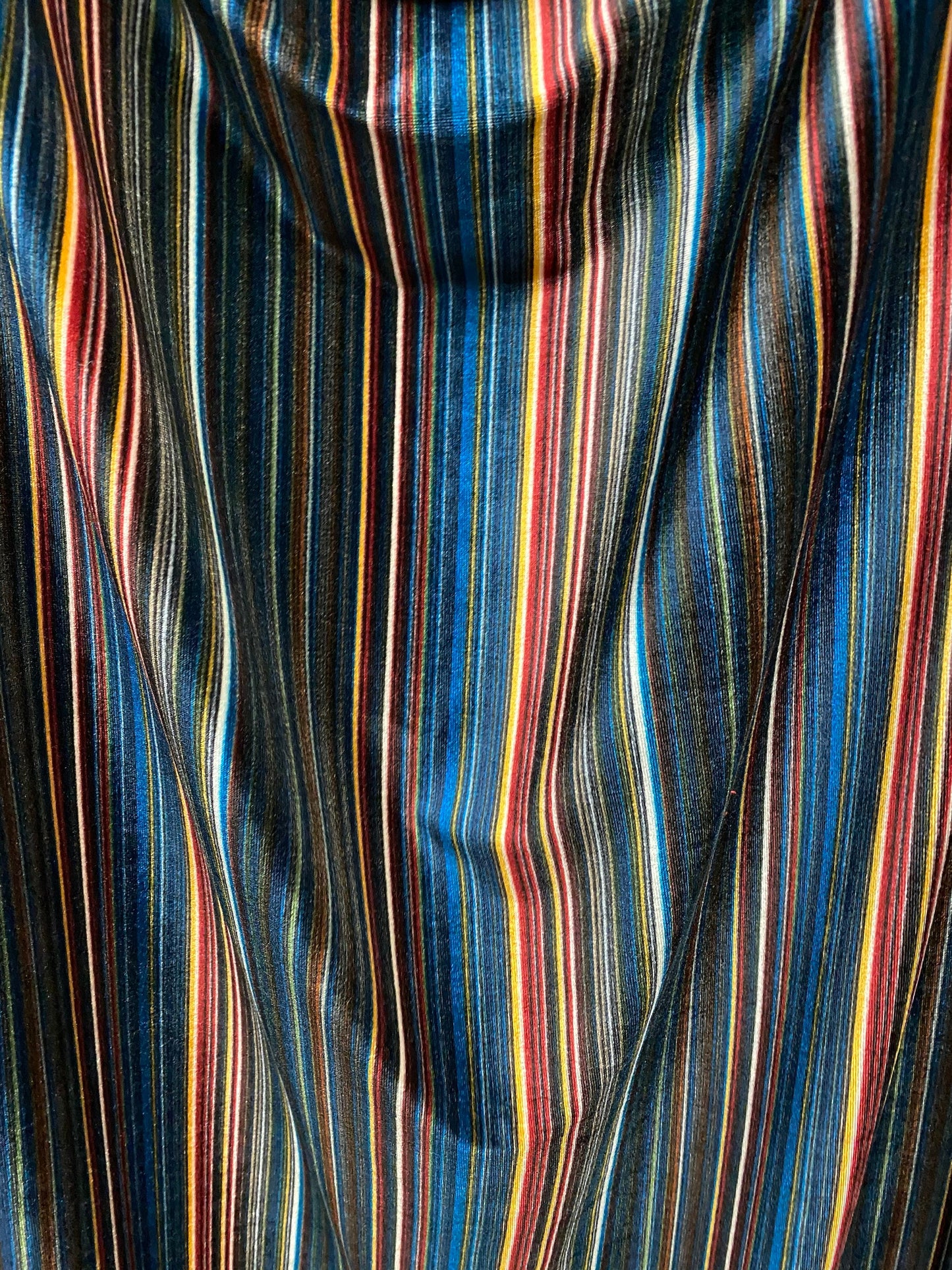 New stripes design multicolor print on stretch velvet 4-way 58/60” Sold by the YD. Ships worldwide from Los Angeles California USA.