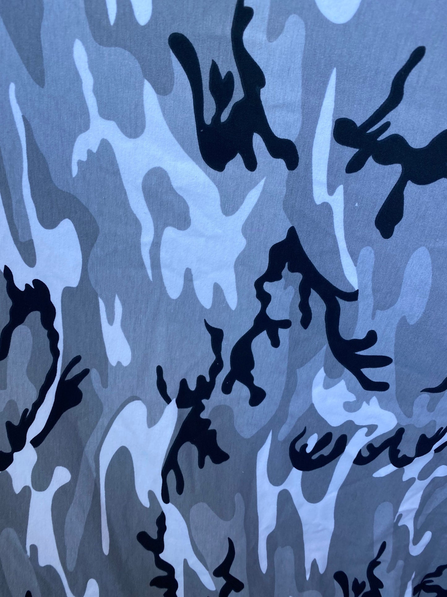 New camouflage design print on cotton jersey heavy quality 12 OZ 4-way Stretch 58/60” Sold by the YD. Ships worldwide from Los Angeles CA.