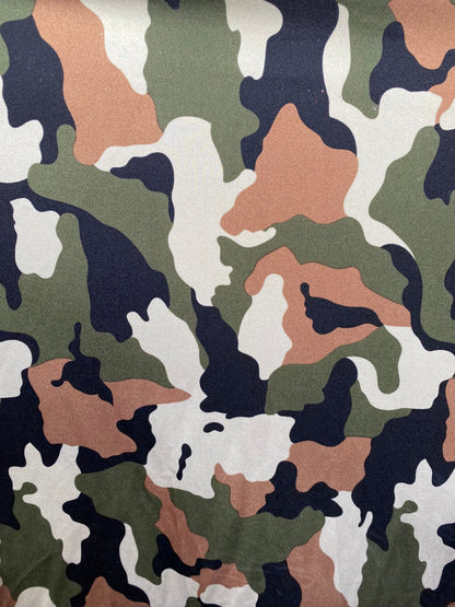 New Army design print on heavy nylon spandex 4-way stretch 58/60” Sold by the YD. Ships worldwide from Los Angeles California USA.